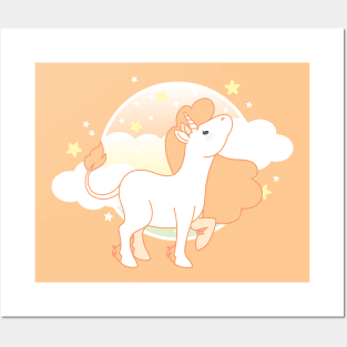 Orange Unicorn Posters and Art